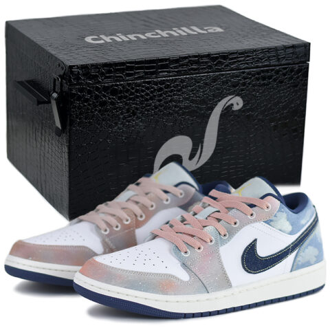 Jordan Air Jordan 1 NR Cushioning Slip Resistant Abrasion Resistant Low top Vintage Basketball Shoes Men’s Blue Pink
