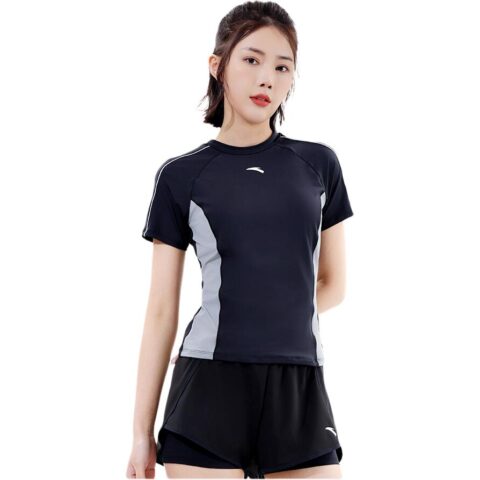 Anta Two Piece Swimsuit Women’s Black Gray