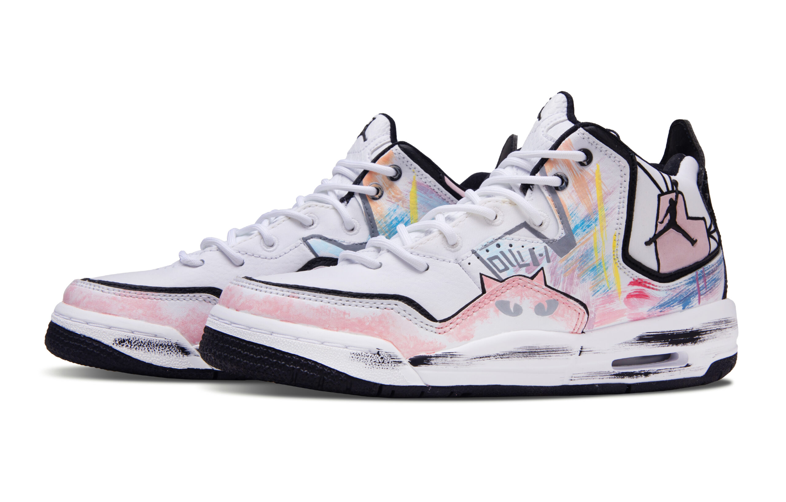 Jordan Courtside 23 Abrasion Resistant Abrasion Resistant Mid top Vintage Basketball Shoes Unisex Pink White