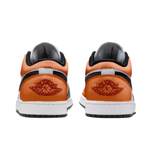 Jordan Air Jordan 1 Red Sunlight Cushioning, Wear Resistant Low top Vintage Basketball Shoes Men’s White Orange