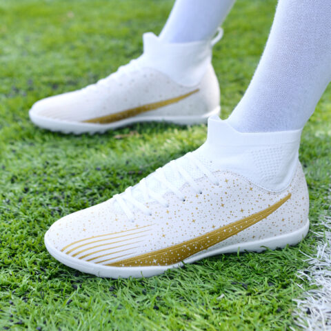 BIANSULONG Soccer Shoes Unisex Low Top White