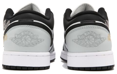 Jordan Air Jordan 1 Low Abrasion Resistant Breathable Low top Vintage Basketball Shoes Men’s Black White Gray