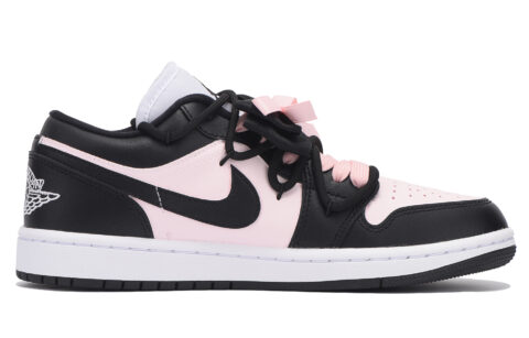 Jordan Air Jordan 1 Slip Resistant Coverage Low top Vintage Basketball Shoes GS Black Pink