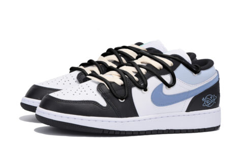 Jordan Air Jordan 1 Abrasion Resistant Slip Resistant Low top Vintage Basketball Shoes Men’s Black Blue