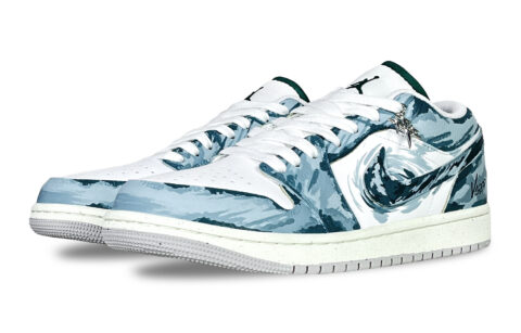 Jordan Air Jordan 1 Slip Resistant Abrasion Resistant Low top Vintage Basketball Shoes Unisex Blue