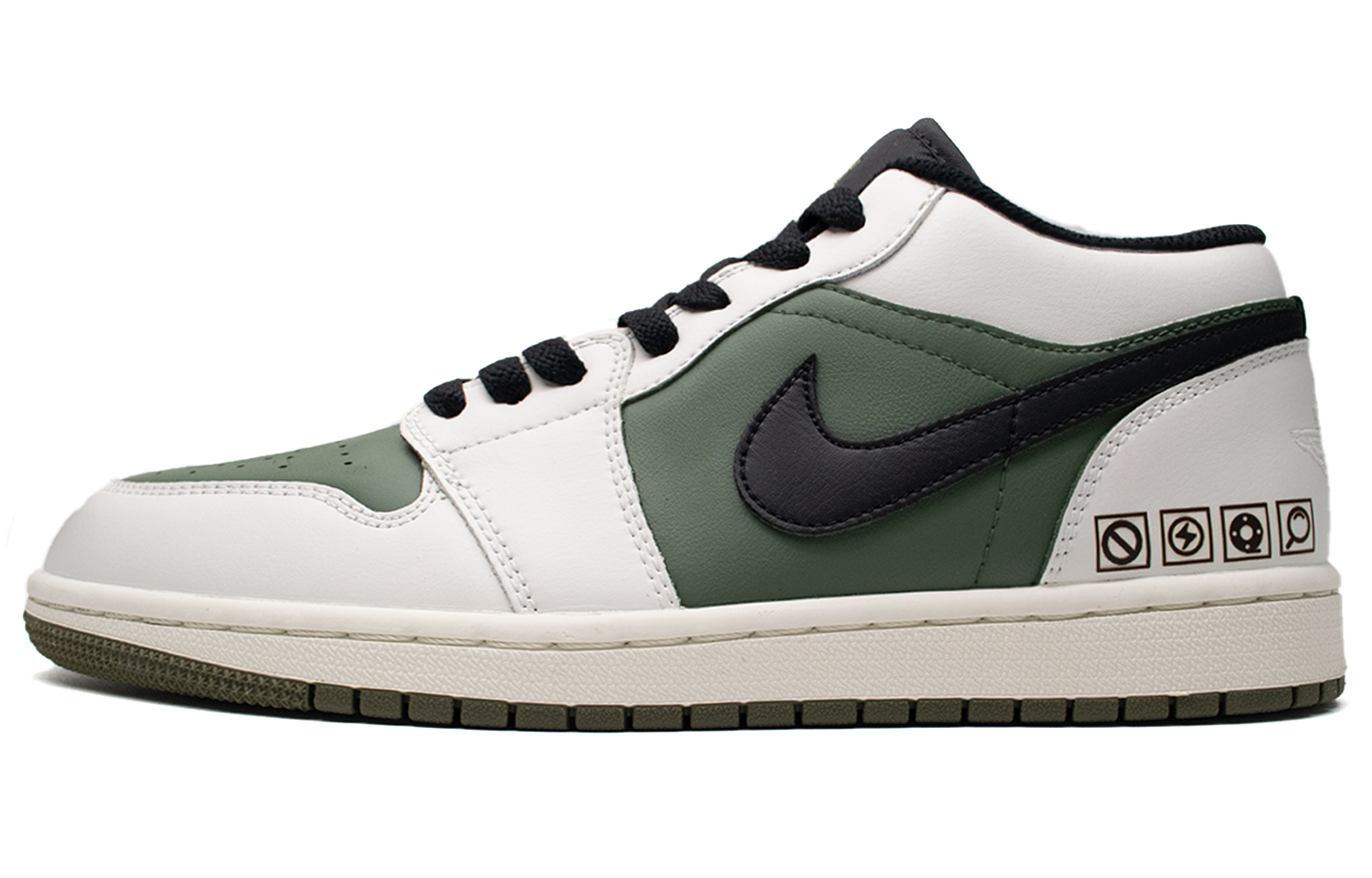 Jordan Air Jordan 1 Summer Solstice Cushioning Slip Resistant Low top Vintage Basketball Shoes Unisex Ivory White