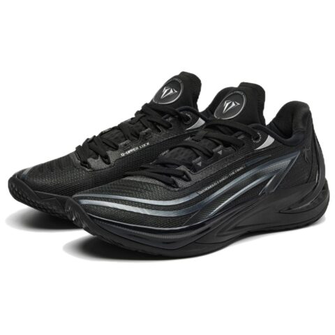 QIAODAN Poisonous Fangs 3V3 Cushioning Slip Resistant Abrasion Resistant Low top Basketball Shoes Men’s Black Silver