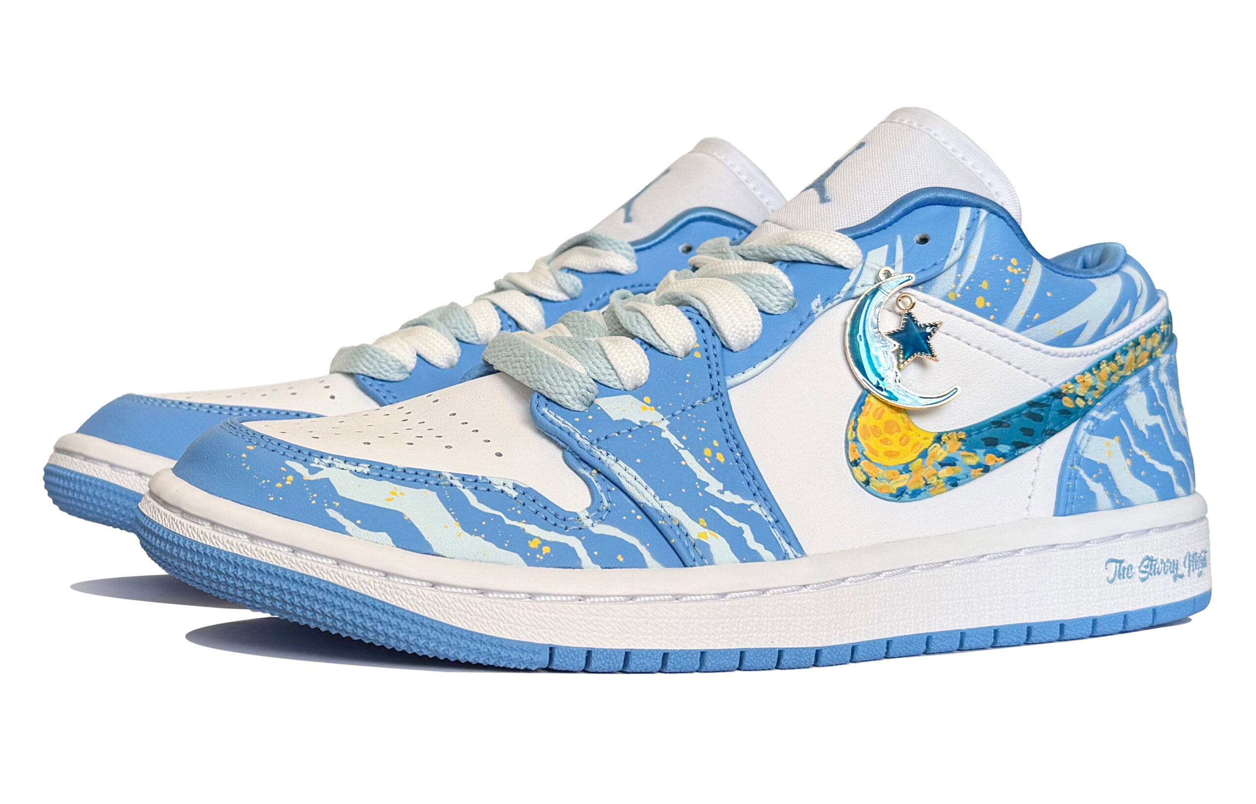 Jordan Air Jordan 1 Moon Mail, Radiant Glow Cushioning Low top Vintage Basketball Shoes Women’s Sky Blue