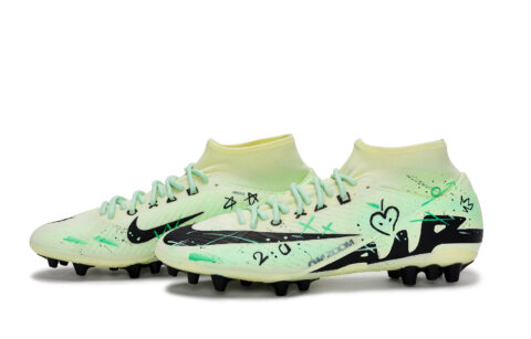 Nike Mercurial Superfly 9 AG Artificial Ground Slip Resistant Slip Resistant Soccer Shoes Men’s Black Rice Green