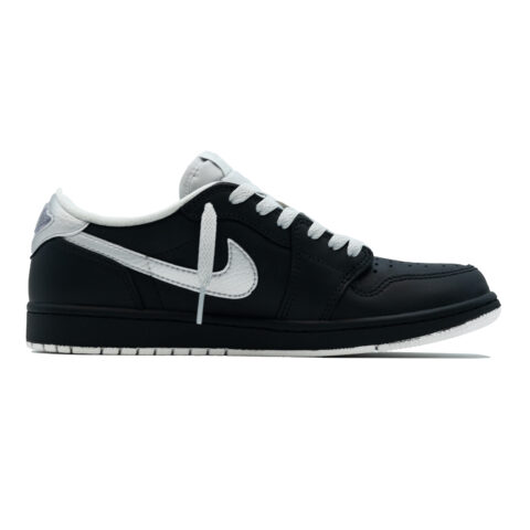 Jordan Air Jordan 1 Abrasion Resistant Abrasion Resistant Low top Vintage Basketball Shoes Unisex Black Silver