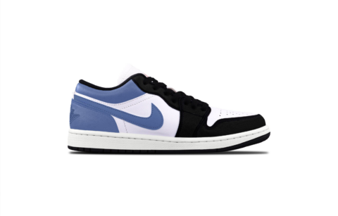 Jordan Air Jordan 1 Cushioning, Wear Resistant Low top Vintage Basketball Shoes Unisex Black Blue