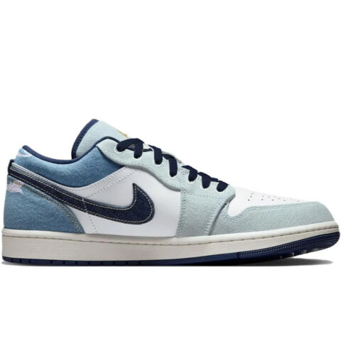 Jordan Air Jordan 1 Vintage Basketball Shoes Men’s Low Top White Blue