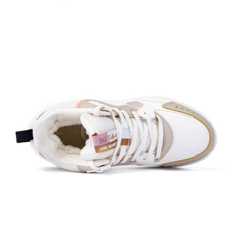 361° Cushioning Slip Resistant Abrasion Resistant Thermal Mid top Casual Running Shoes Women’s White Gray