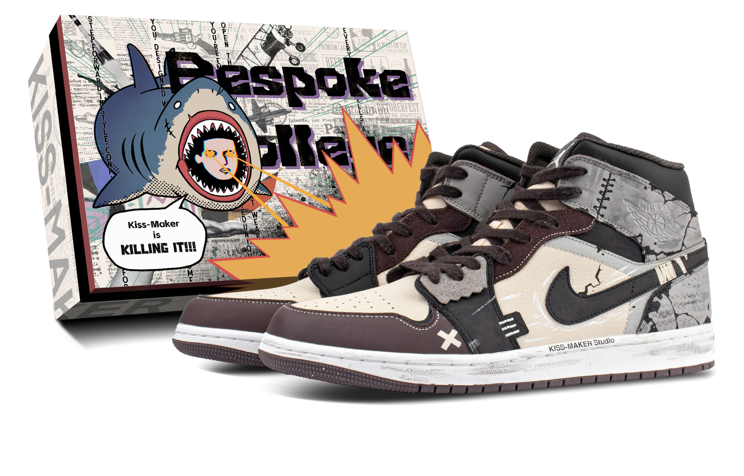 Jordan Air Jordan 1 Synthetic Leather Abrasion Resistant Abrasion Resistant Mid top Vintage Basketball Shoes Men’s
