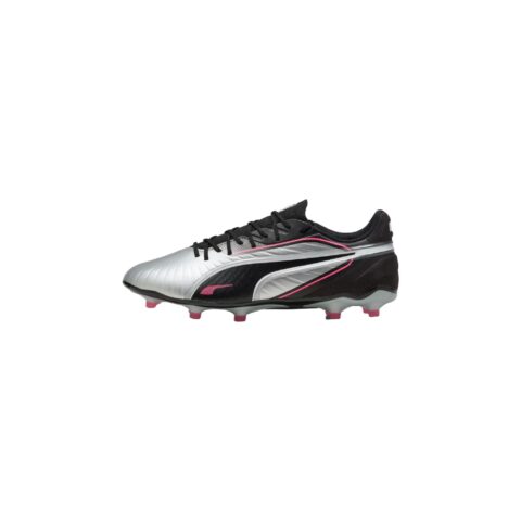 PUMA KING MATCH Fabric Soccer Shoes Unisex Silver Black