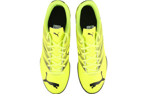 PUMA Attacanto Comfortable Round Toe TT Turf Abrasion Resistant Breathable Soccer Shoes Men’s Yellow