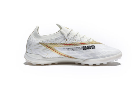 KELME Shadow 1.5 TF Turf Slip Resistant Abrasion Resistant Soccer Shoes Unisex White Gold