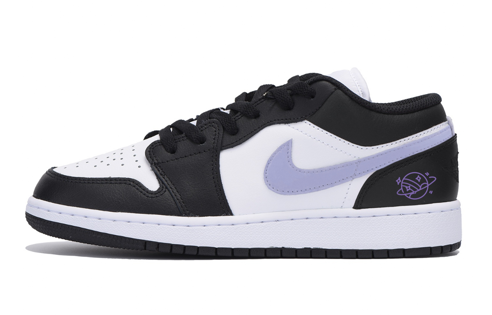 Jordan Air Jordan 1 Abrasion Resistant Low top Vintage Basketball Shoes Men’s Black Purple