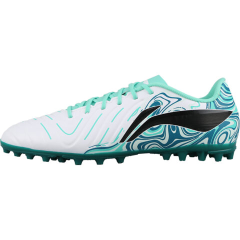 Li Ning Brocade Entry Level MG Multi Ground Slip Resistant Abrasion Resistant Soccer Shoes Men’s White Green
