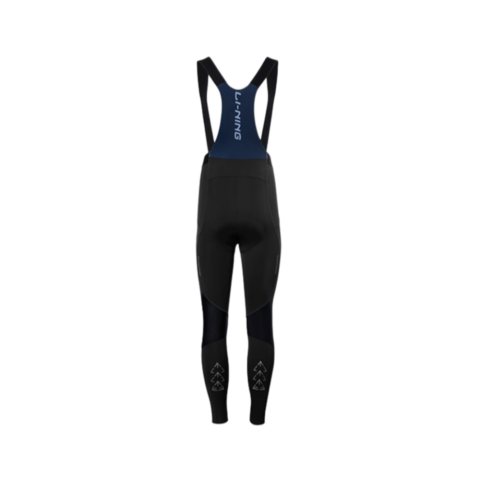 Li Ning Fleece Lined Windproof Thermal Comfortable Straps Fall Winter Cycling Pants Unisex Black