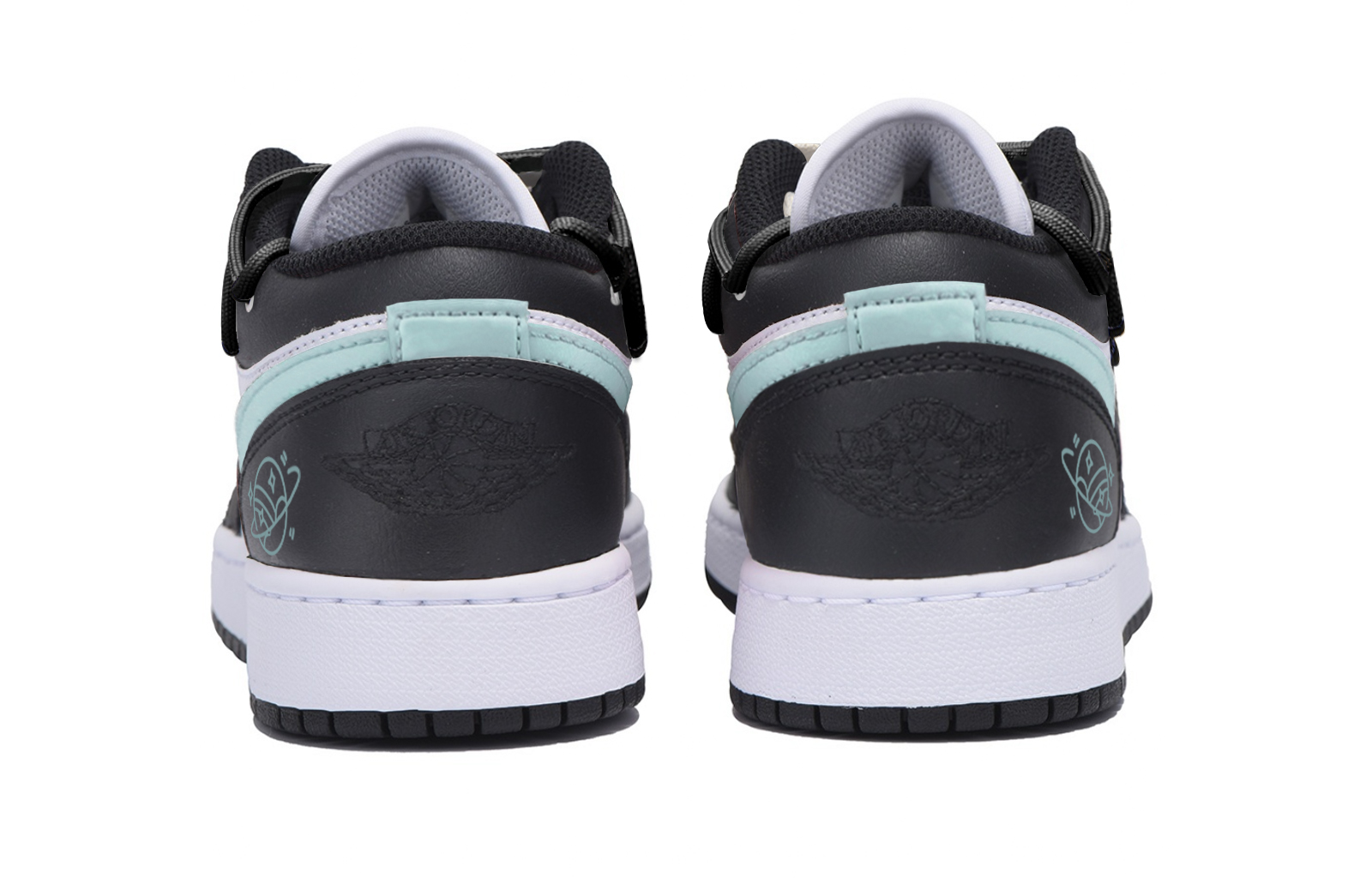 Jordan Air Jordan 1 Abrasion Resistant Slip Resistant Low top Vintage Basketball Shoes Men’s Black White Blue
