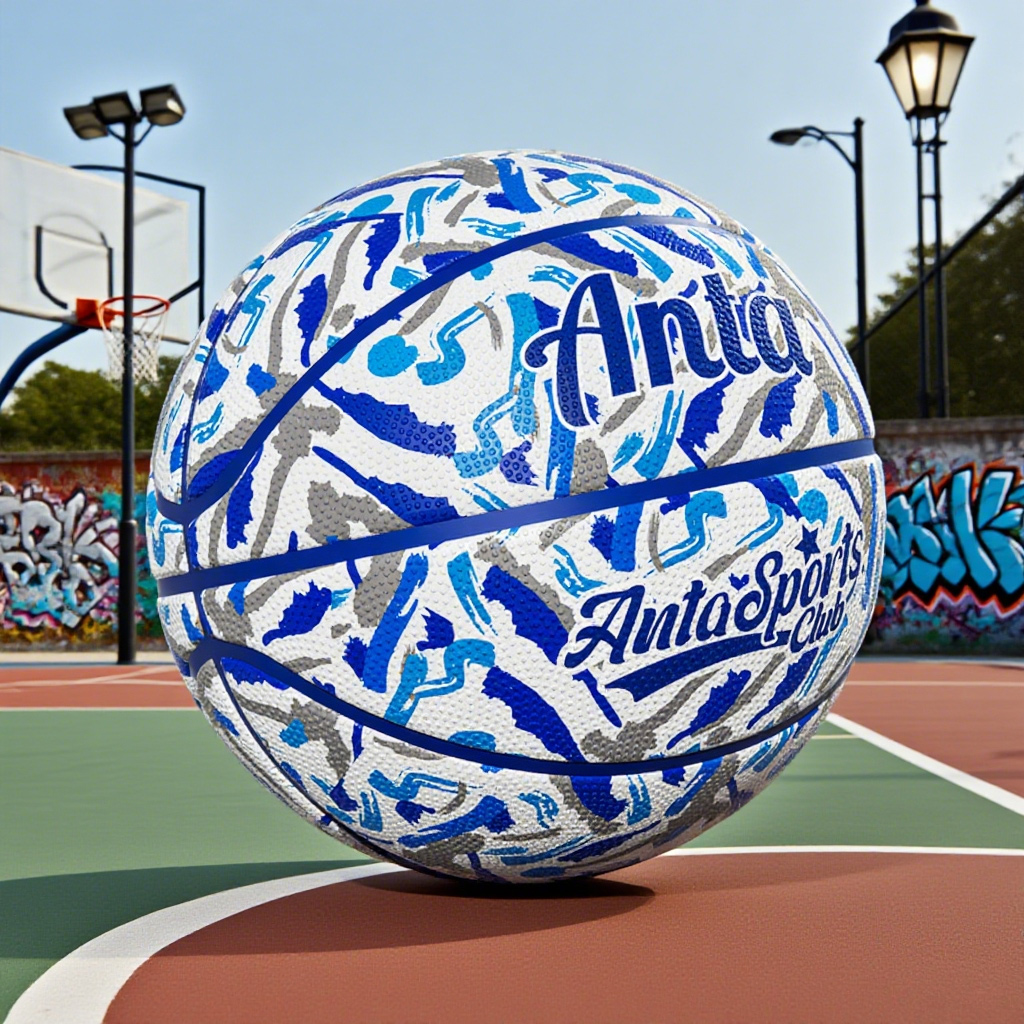Anta Rubber Basketball Blue Size 7 Ball Size 5 Ball Training Competition Unisex