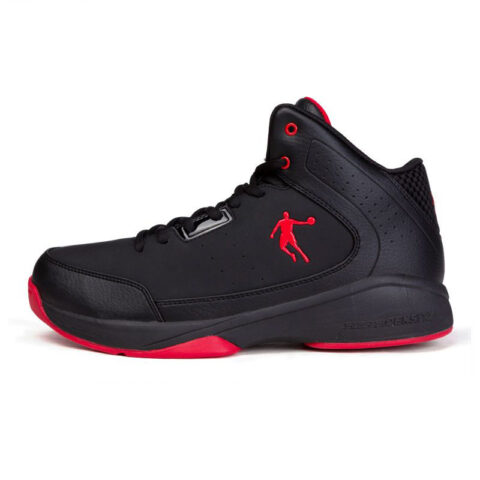 QIAODAN Cushioning Abrasion Resistant Breathable High top Plus Size Performance Basketball Shoes Men’s Black Red