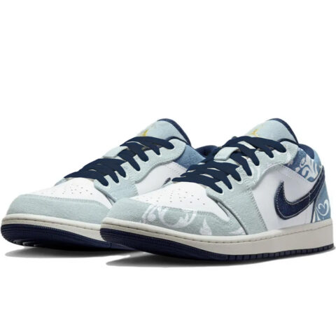 Jordan Air Jordan 1 Vintage Basketball Shoes Men’s Low Top White Blue