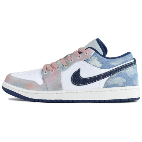 Jordan Air Jordan 1 NR Cushioning Slip Resistant Abrasion Resistant Low top Vintage Basketball Shoes Men’s Blue Pink