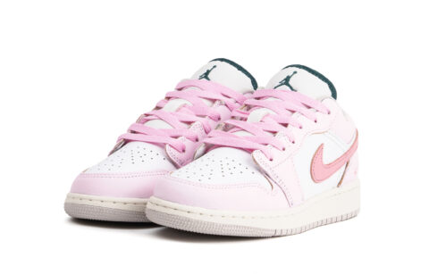 Jordan Air Jordan 1 Cushioning, Wear Resistant Low top Vintage Basketball Shoes Unisex Pink White