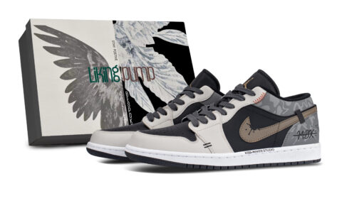 Jordan Air Jordan 1 Low top Vintage Basketball Shoes Men’s Black Gray