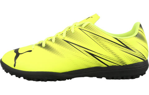 PUMA Attacanto Comfortable Round Toe TT Turf Abrasion Resistant Breathable Soccer Shoes Men’s Yellow