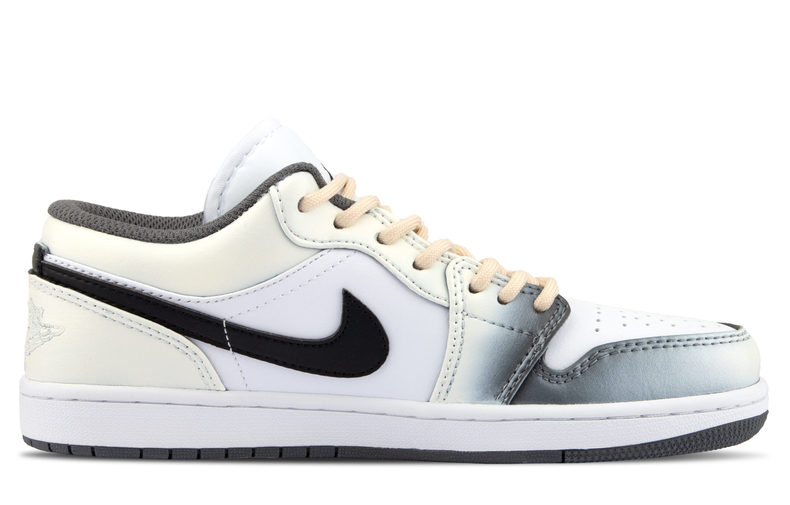Jordan Air Jordan 1 Leather Cushioning Low top Vintage Basketball Shoes Unisex Light Yellow