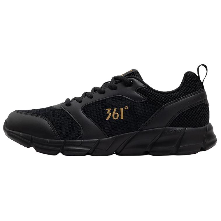 361° Low top Casual Training Long Distance Running Shoes Men's Black Gold