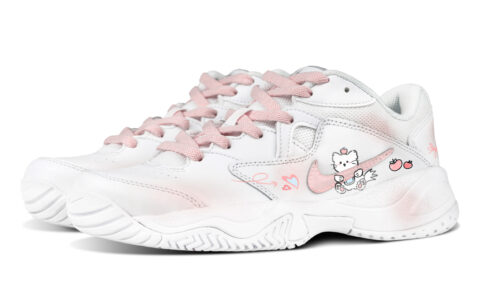 Nike Court Lite 2 Pink Kitten Textile, Synthetic Leather Abrasion Resistant Low top Tennis Shoes Women’s Pink White