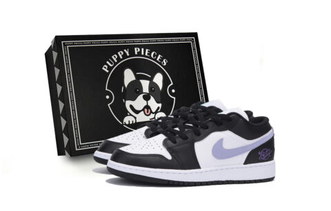 Jordan Air Jordan 1 Abrasion Resistant Cushioning Slip Resistant Low top Vintage Basketball Shoes Men’s Black Purple