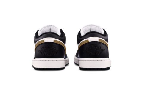 Jordan Air Jordan 1 Gold Hook Mocha Leather Cushioning, Wear Resistant Low top Vintage Basketball Shoes Unisex Black