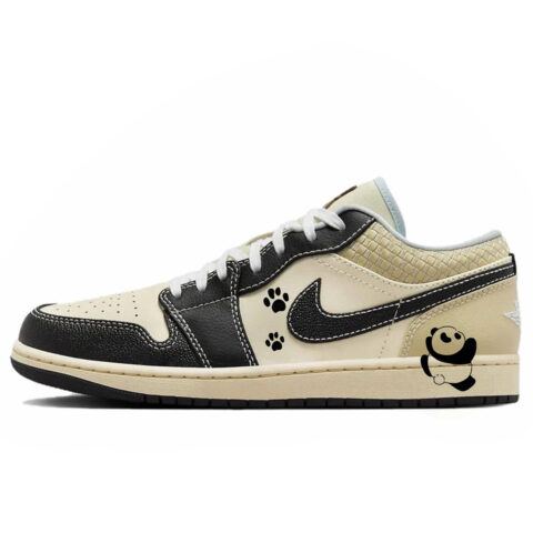 Jordan Air Jordan 1 Slip Resistant Abrasion Resistant Low top Vintage Basketball Shoes Men’s Black