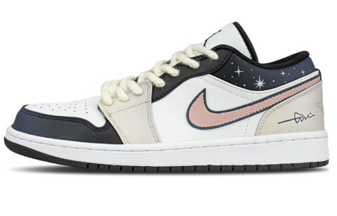 Jordan Air Jordan 1 Abrasion Resistant Abrasion Resistant Low top Vintage Basketball Shoes Unisex Black Pink