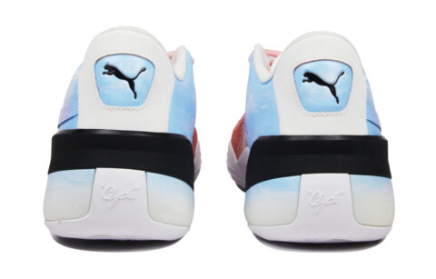 PUMA Clyde Hardwood Team Graduation Season Paper Plane Abrasion Resistant Low top Basketball Shoes Unisex Pink Blue