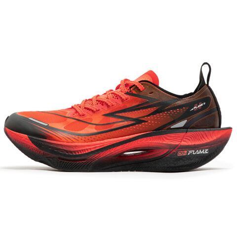 361° Flame 3 .5 Running Shoes Unisex Low Top Fluorescent Dark Red, Obsidian Black