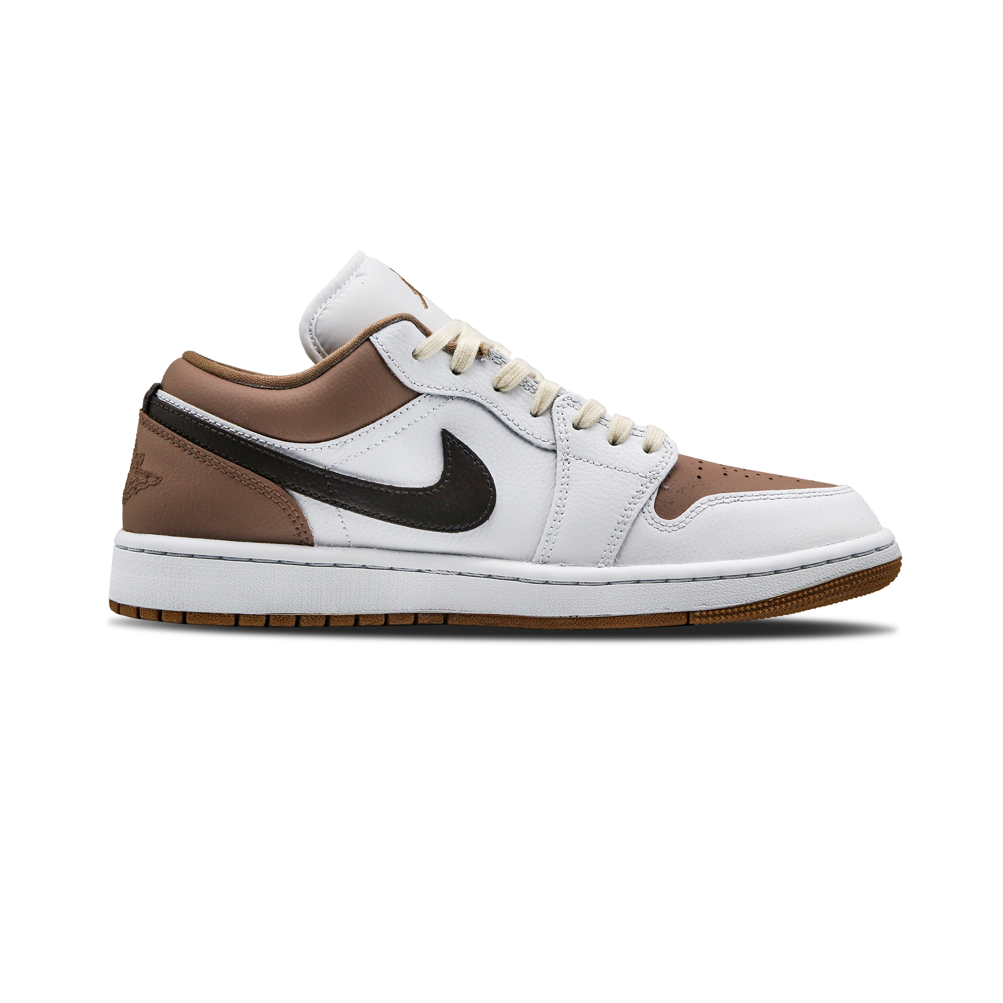 Jordan Air Jordan 1 Deserted Sand Wall Abrasion Resistant Low top Vintage Basketball Shoes Unisex White Brown