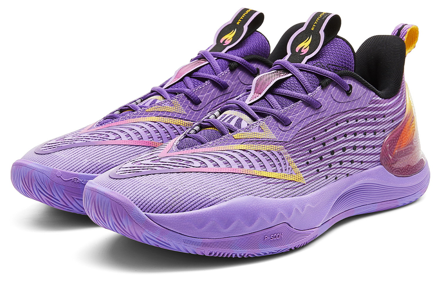 PEAK Taichi Triangle 4.0 Basketball Shoes Men’s Low Top Purple Floral Yarn