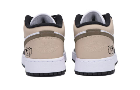 Jordan Air Jordan 1 Puppy Fragment Slip Resistant Abrasion Resistant Low top Vintage Basketball Shoes Men’s Black Brown