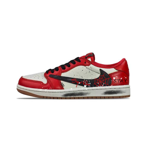 Jordan Travis Scott X Air Jordan Vintage Basketball Shoes Women's Low Top Red