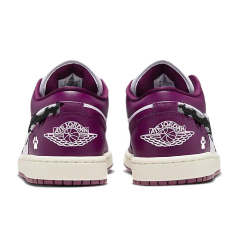 Jordan Air Jordan 1 Panda Paw, Lying Panda Cushioning Slip Resistant Low top Vintage Basketball Shoes Women’s Fuchsia