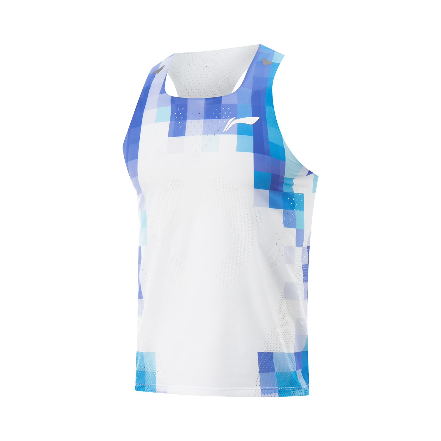 Li Ning Running Collection Running Tank Top Men’s Standard White/Fluorescent Star Purple/Island Blue Full Print