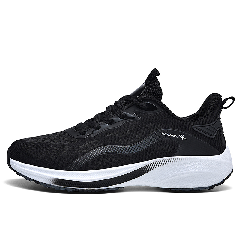 BIANSULONG Cushioning Slip Resistant Abrasion Resistant Low top Casual Running Shoes Unisex Black