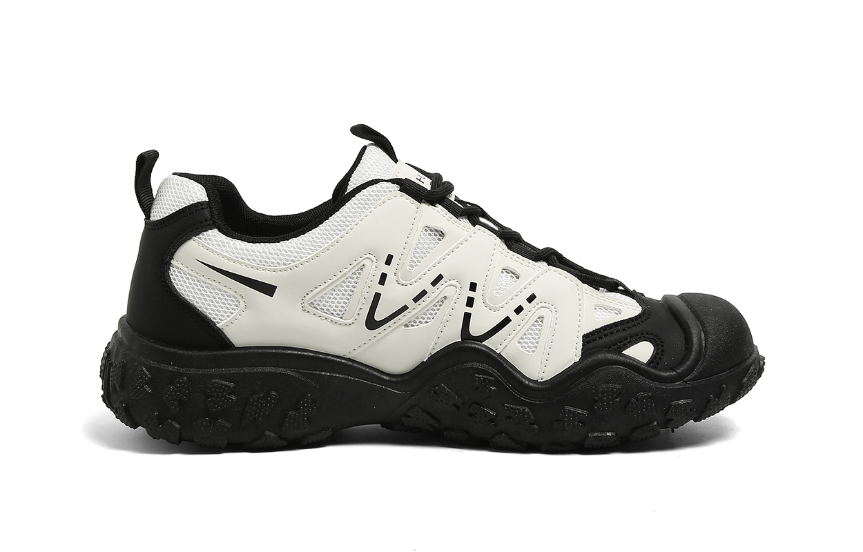 HUANQIU Abrasion Resistant Breathable Height Increasing Low top Mountaineering Shoes Men’s Beige Black