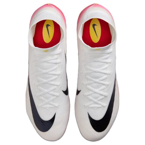 Nike Mercurial Superfly 10 FG Firm Ground Leather Soccer Shoes Unisex White Red